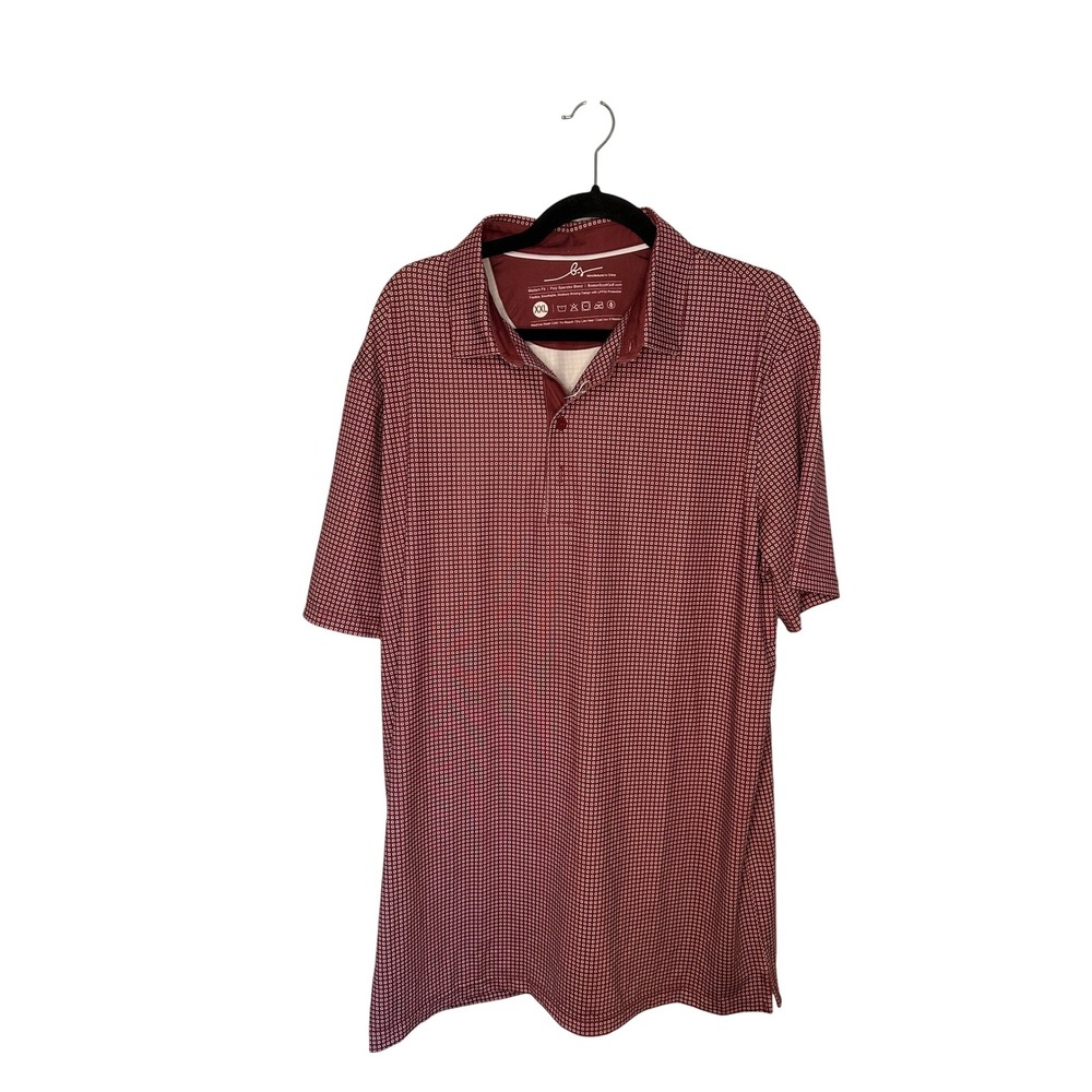 Boston Scott Golf Polo Shirt XXL Crimson Modern Fit Moisture Wicking UPF50 NWT
